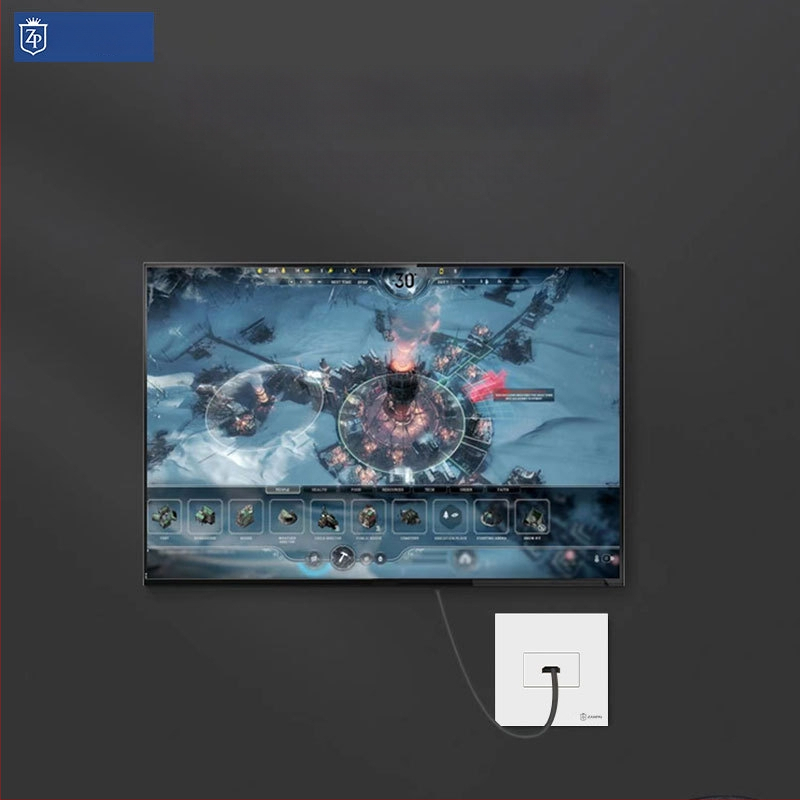 Zanpai 86-тип скрит HDMI панел за вграждане в стената, HDMI 2.0, 4K, стенна розетка, национален стандарт