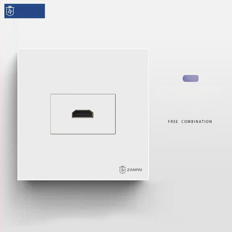 Zanpai 86-тип скрит HDMI панел за вграждане в стената, HDMI 2.0, 4K, стенна розетка, национален стандарт