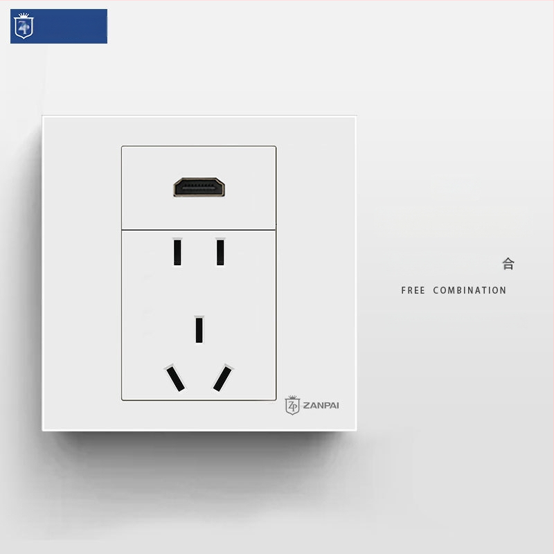 Zanpai 86-тип скрит HDMI панел за вграждане в стената, HDMI 2.0, 4K, стенна розетка, национален стандарт