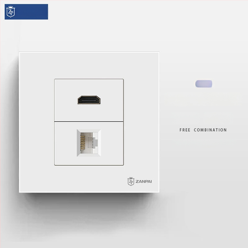 Zanpai 86-тип скрит HDMI панел за вграждане в стената, HDMI 2.0, 4K, стенна розетка, национален стандарт