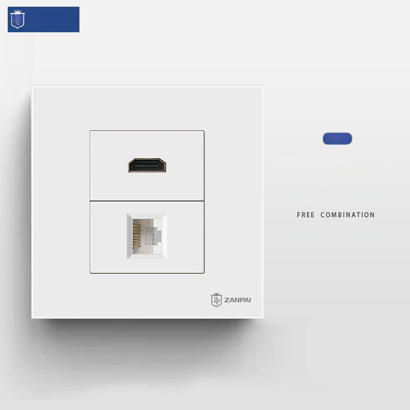 Zanpai 86-тип скрит HDMI панел за вграждане в стената, HDMI 2.0, 4K, стенна розетка, национален стандарт