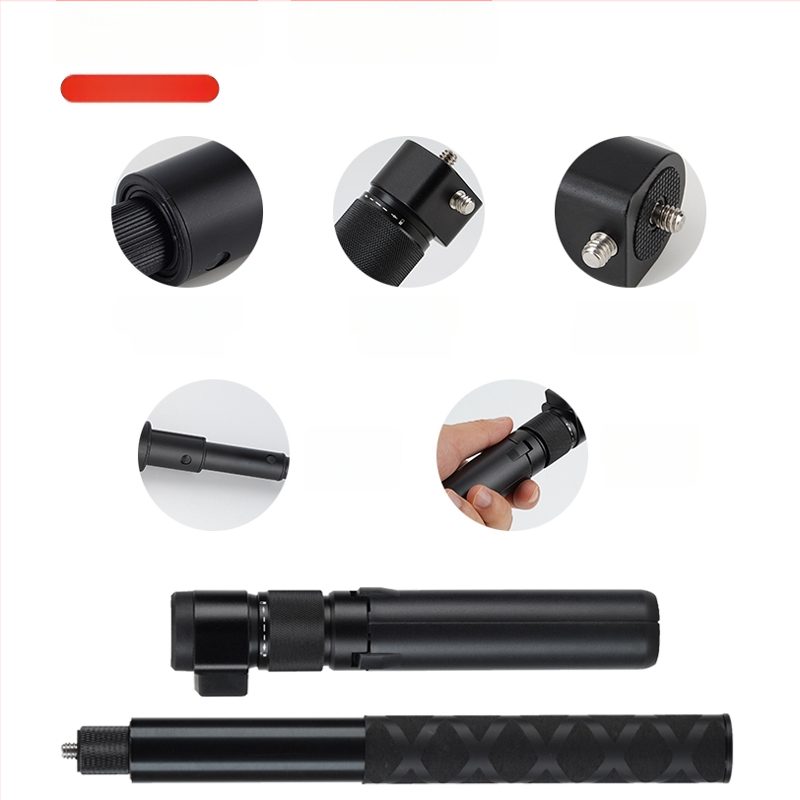 Trepied cu mâner rotativ din aliaj de aluminiu, extensie pentru camere Insta360 și camere panoramice DJI, model Zd-0258, 4 secțiuni, sarcină maximă până la 2 kg