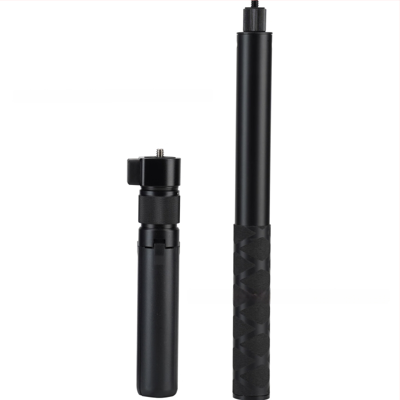 Trepied cu mâner rotativ din aliaj de aluminiu, extensie pentru camere Insta360 și camere panoramice DJI, model Zd-0258, 4 secțiuni, sarcină maximă până la 2 kg