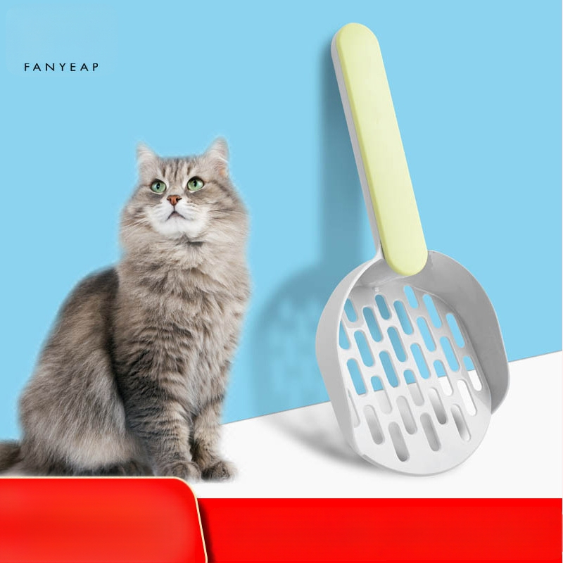 Lingură pentru nisip de pisici, din plastic, model A1P30, brand Fan yi, cu găuri fine și găuri îngroșate