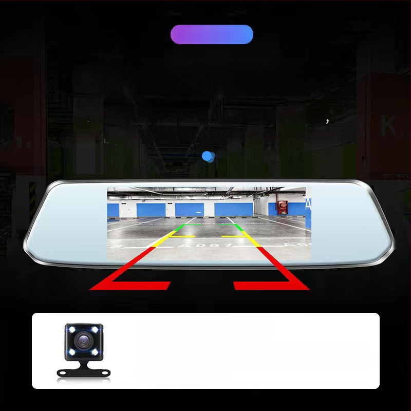 Camera de bord auto cu camere frontale și spate duale, 1080p, unghi de vizualizare 120°, imagine inversă, înregistrare ciclică