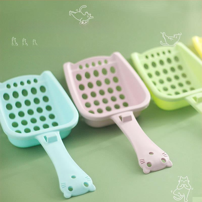 Lopățică pentru nisip de pisică cu găuri mari, material PP, brand Flower Season