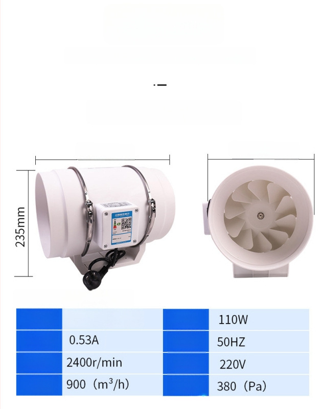 Csatornázott kipufogóventilátor – erős és csendes, háztartási konyhai szellőztetéshez,modell SL-100-1, 220V, 35–160W, csőnyomás típus