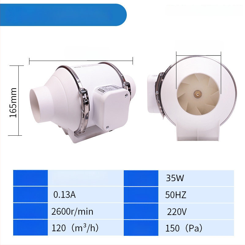 Csatornázott kipufogóventilátor – erős és csendes, háztartási konyhai szellőztetéshez,modell SL-100-1, 220V, 35–160W, csőnyomás típus