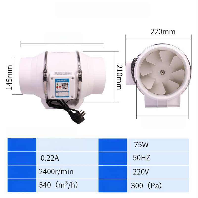 Csatornázott kipufogóventilátor – erős és csendes, háztartási konyhai szellőztetéshez,modell SL-100-1, 220V, 35–160W, csőnyomás típus