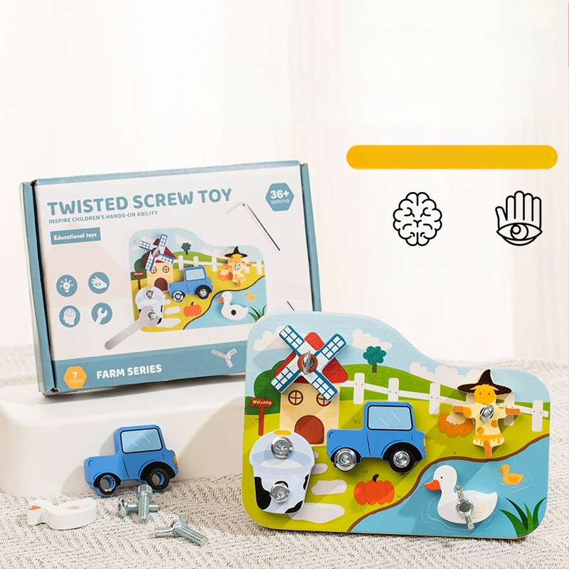 Švietimo medinės kaladėlės žaidimas žodžių dėliojimui vaikams 4–6 metų, iš klevų medienos, 0–38 dalys, spalvota pakuotė