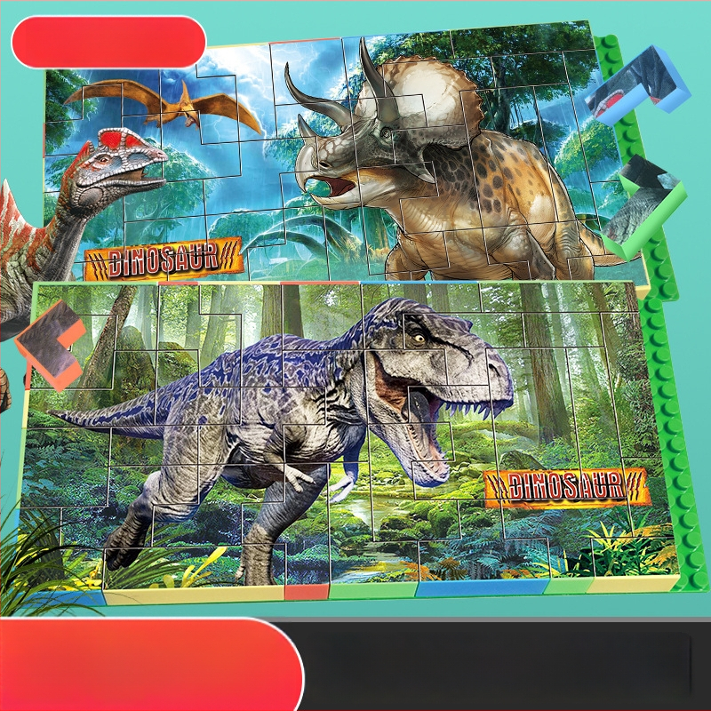 Динозавър 3D пластмасов пъзел-блокчета, DIY, за деца на възраст 7–14 години