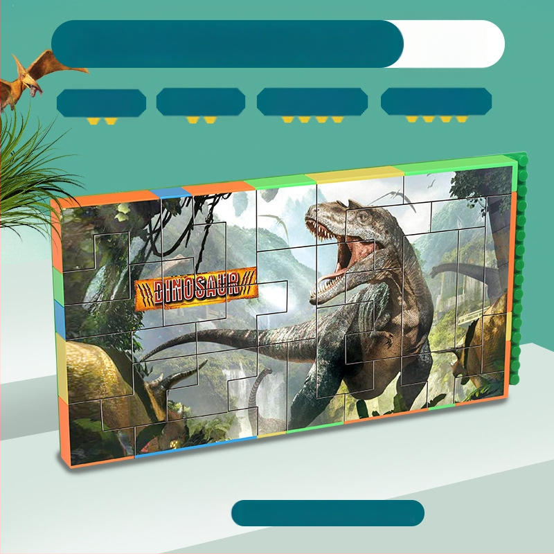 Динозавър 3D пластмасов пъзел-блокчета, DIY, за деца на възраст 7–14 години