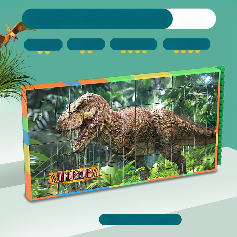 Динозавър 3D пластмасов пъзел-блокчета, DIY, за деца на възраст 7–14 години