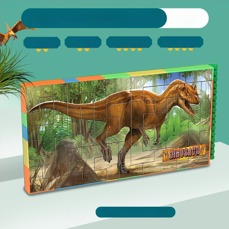 Динозавър 3D пластмасов пъзел-блокчета, DIY, за деца на възраст 7–14 години