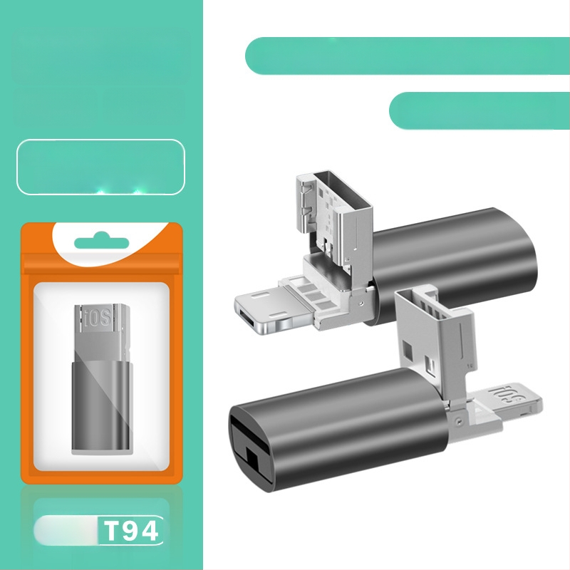 Двоен четец за карти USB 2.0; TF карта поддръжка; метален корпус; за мобилни устройства и компютри