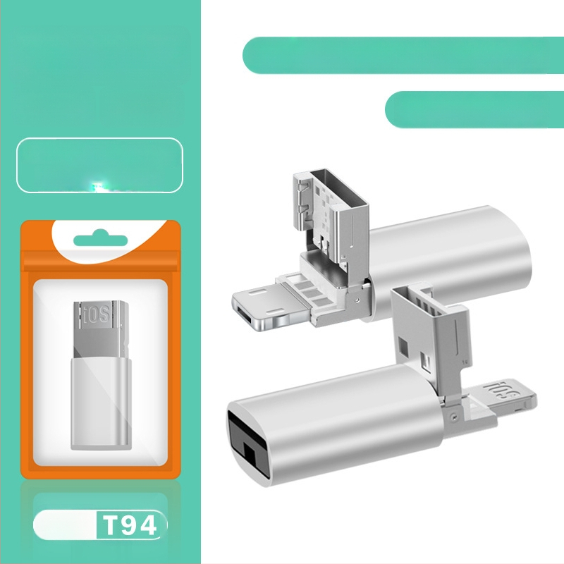 Двоен четец за карти USB 2.0; TF карта поддръжка; метален корпус; за мобилни устройства и компютри