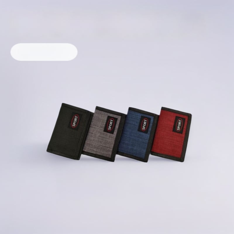 Džinsa trīsdaļīgs maks ar rāvējslēdzēju monētām; poliestera oderes; elpojošs, ūdensizturīgs, antibakteriāls, nolietojuma izturīgs