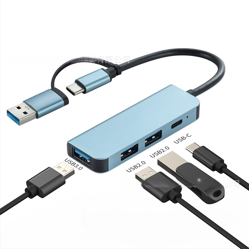 Type-C разширителен док със 1 към 5 хъб и четец за карти, USB-C интерфейс, скорост 5GB