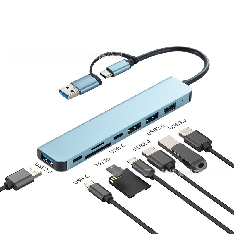Type-C разширителен док със 1 към 5 хъб и четец за карти, USB-C интерфейс, скорост 5GB