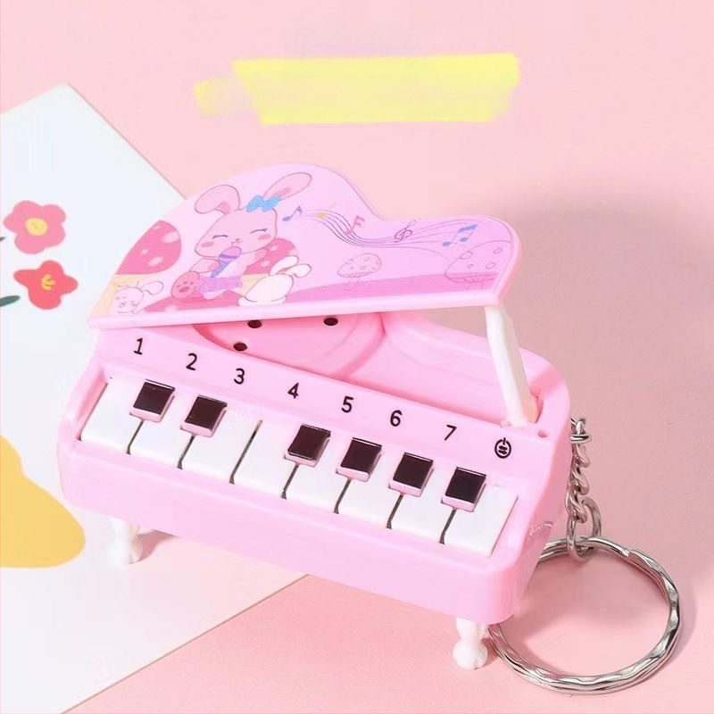 Мини настолен пиано ключодържател с музикална функция – пластмасова образователна интерактивна играчка за деца на възраст 7–14 години, развива координацията ръка-око и когнитивното развитие
