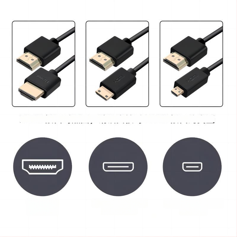 HDMI spiralni kabel, tanak, verzija 2.0, za mikro/mini bez ogledala kamere, monitore, računala, televizore i projektore, 4K60