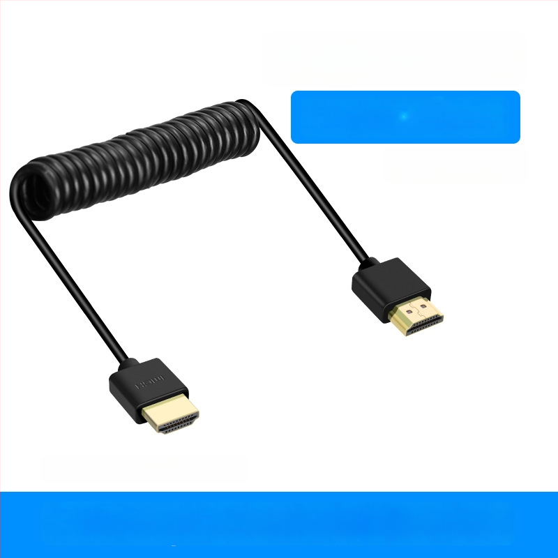 HDMI spiralni kabel, tanak, verzija 2.0, za mikro/mini bez ogledala kamere, monitore, računala, televizore i projektore, 4K60
