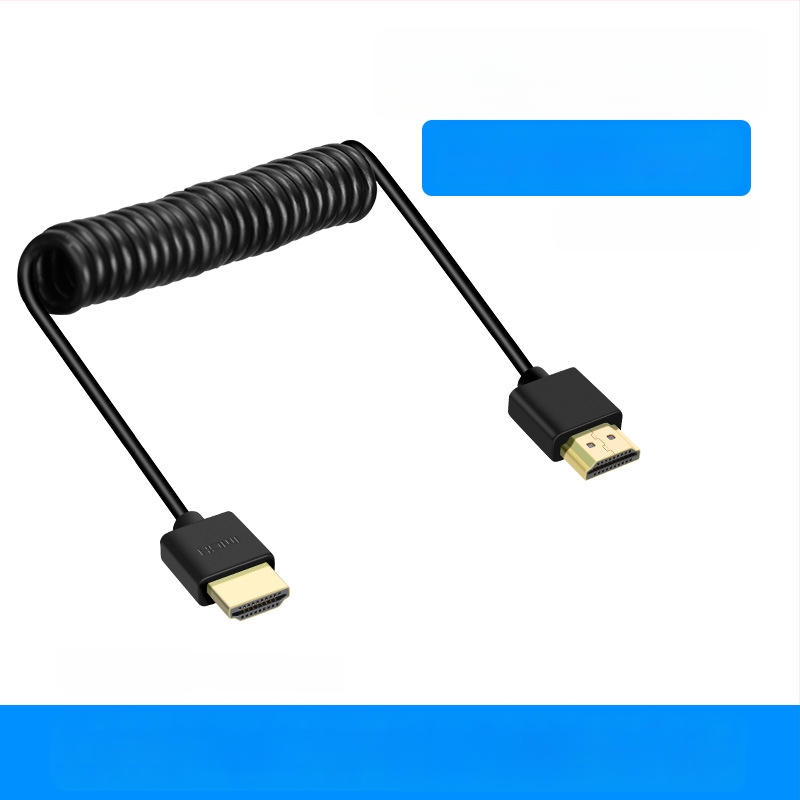 HDMI spiralni kabel, tanak, verzija 2.0, za mikro/mini bez ogledala kamere, monitore, računala, televizore i projektore, 4K60
