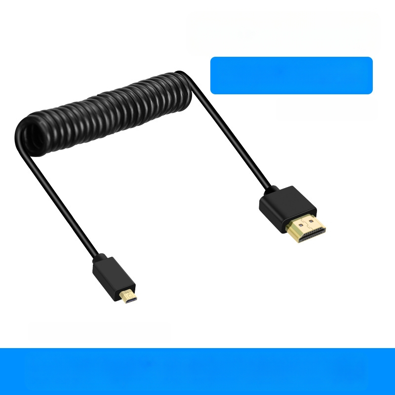 HDMI spiralni kabel, tanak, verzija 2.0, za mikro/mini bez ogledala kamere, monitore, računala, televizore i projektore, 4K60