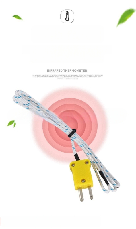 Преносим индустриален високопрецизен цифров термометър с термодвойка и температурен зонд