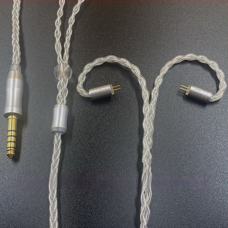 Slušalački kabel s osam vlakana, srebrno prevučeni vodiči, KZ MMCX priključak, balansirani 4,4 mm
