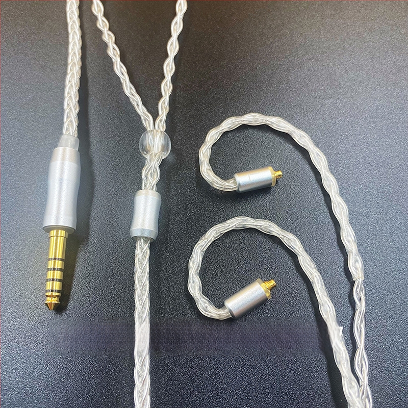 Slušalački kabel s osam vlakana, srebrno prevučeni vodiči, KZ MMCX priključak, balansirani 4,4 mm