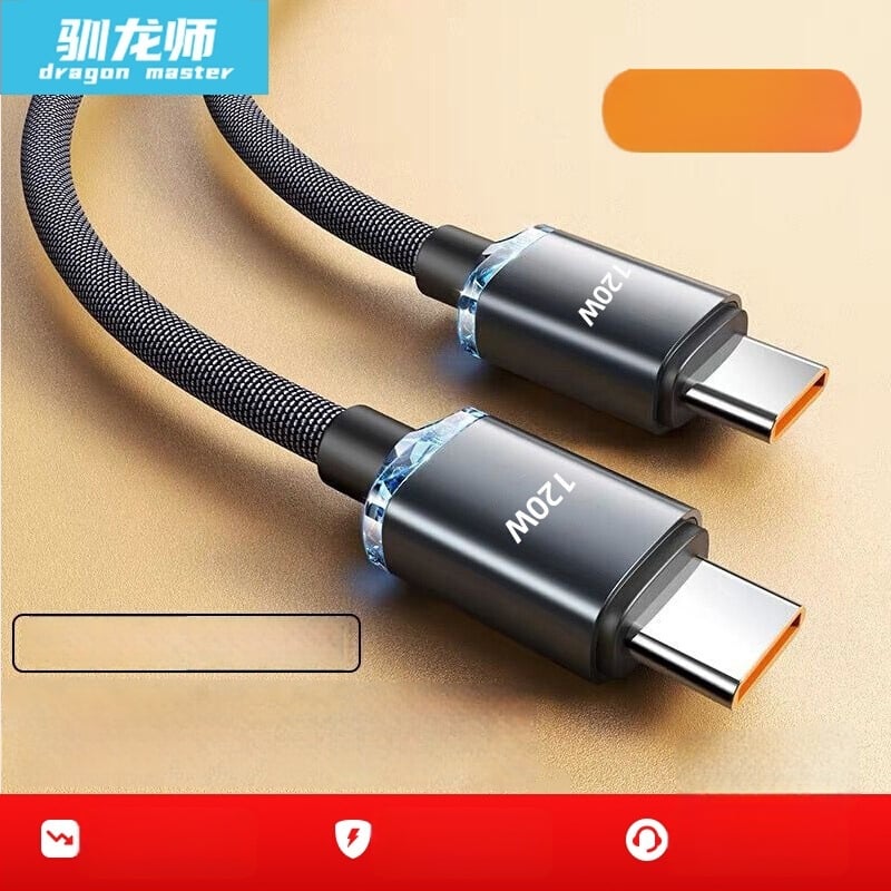 Kétfejes Type-C adatkábel 120W-os gyors töltéssel, kompatibilis Huawei Mate60 és Apple eszközökkel