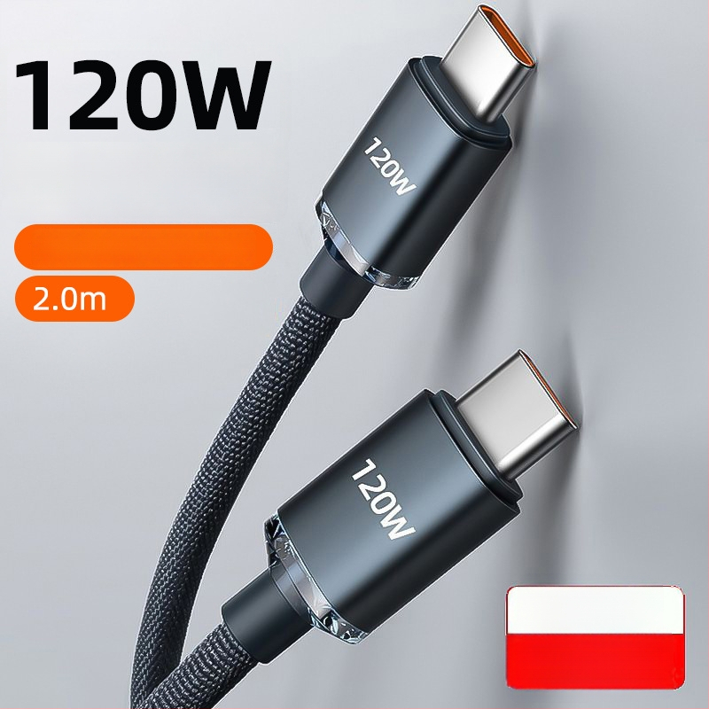 Kétfejes Type-C adatkábel 120W-os gyors töltéssel, kompatibilis Huawei Mate60 és Apple eszközökkel