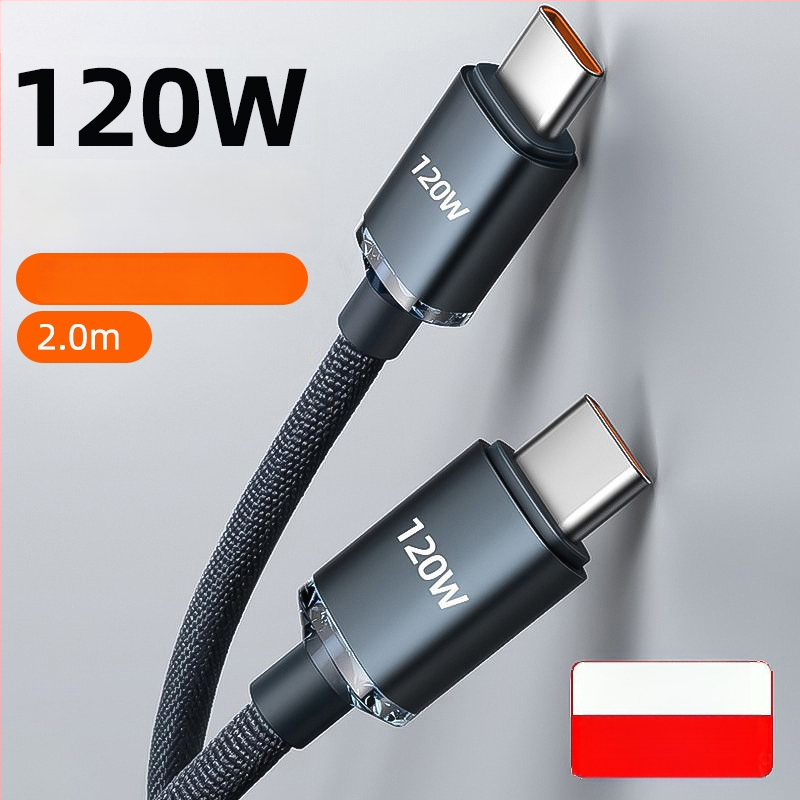 Kétfejes Type-C adatkábel 120W-os gyors töltéssel, kompatibilis Huawei Mate60 és Apple eszközökkel