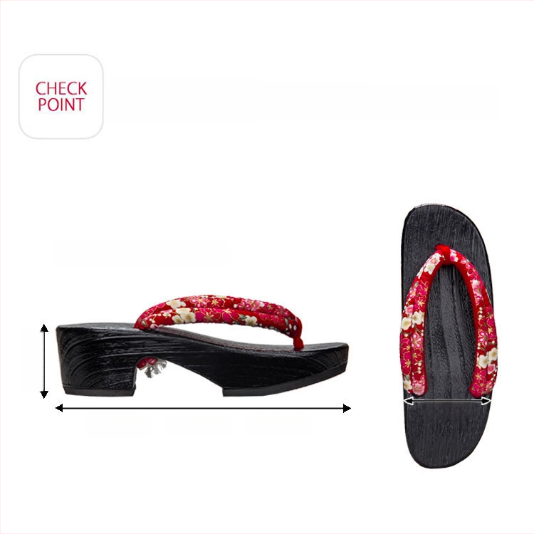 Moterų gėlių etninės klogų sandalai su medvilnine viršūne, medinė pada, kulnas 3–5 cm, stora padas 5–8 cm