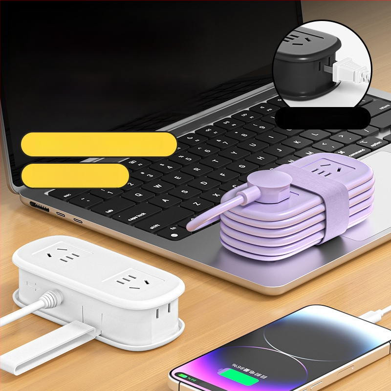 Мини настолен захранващ разклонител с USB зареждане, преносим за настолно използване – CCC сертифициран