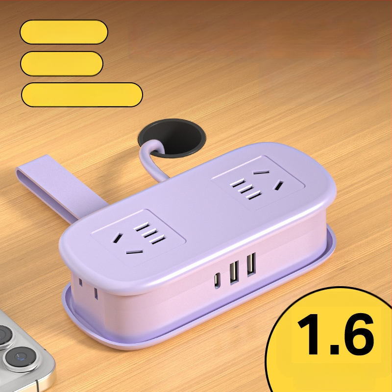 Мини настолен захранващ разклонител с USB зареждане, преносим за настолно използване – CCC сертифициран