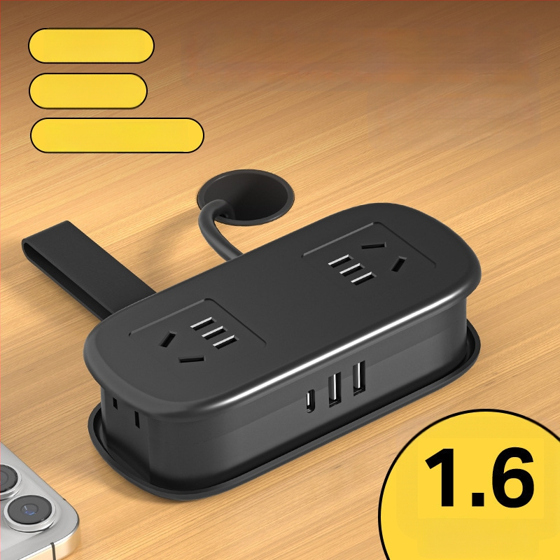 Мини настолен захранващ разклонител с USB зареждане, преносим за настолно използване – CCC сертифициран