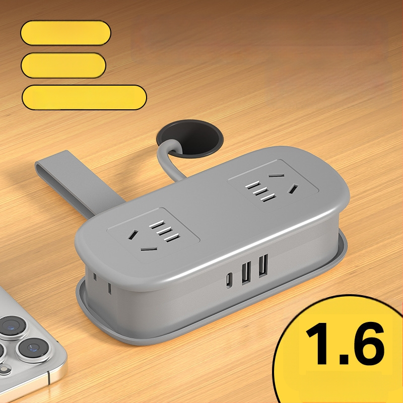 Мини настолен захранващ разклонител с USB зареждане, преносим за настолно използване – CCC сертифициран