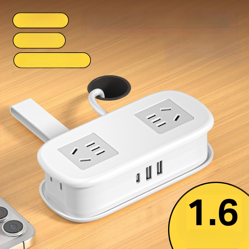 Мини настолен захранващ разклонител с USB зареждане, преносим за настолно използване – CCC сертифициран