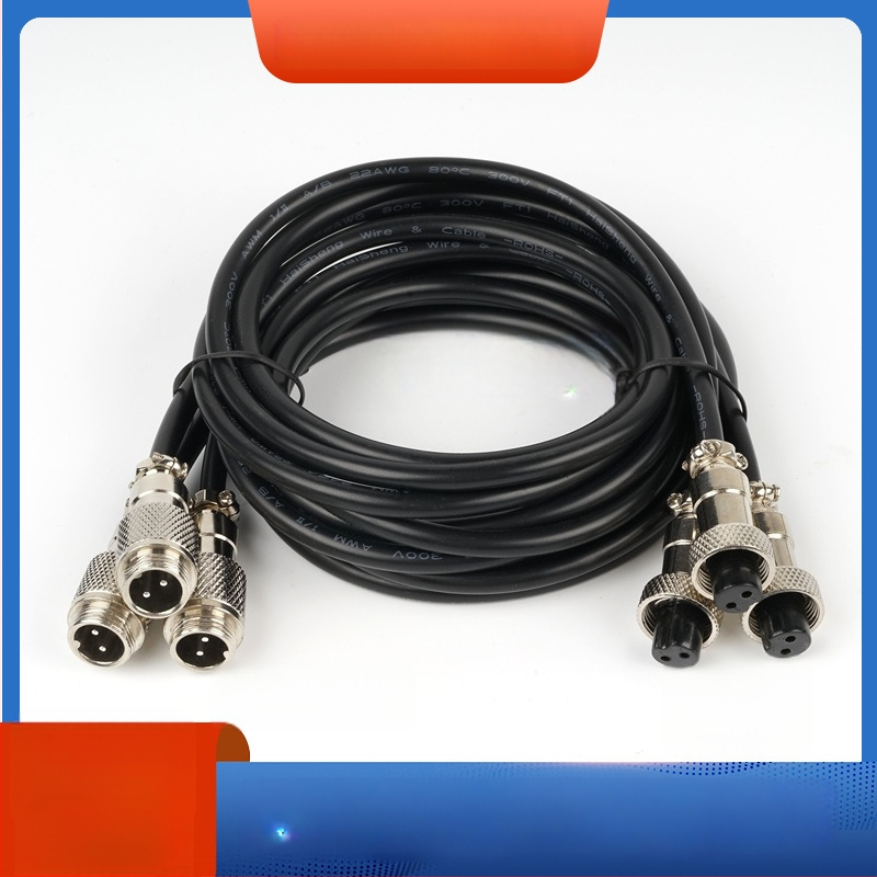 GX12-4P авиационен конектор кабел, кабел с четири проводника GX12 женски терминал, медни контакти, модел Haisheng Wire GX16, за нова енергия