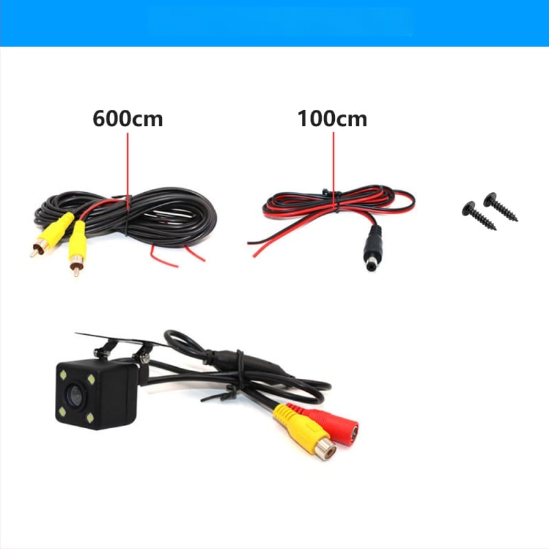 Cameră de mers înapoi pentru automobil, unghi 170°, IP67, iluminare nocturnă cu 12 LED, semnal CVBS, rezoluție 800x480