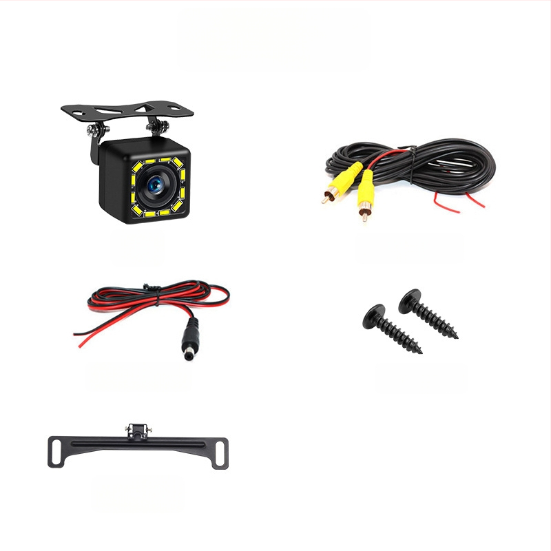 Cameră de mers înapoi pentru automobil, unghi 170°, IP67, iluminare nocturnă cu 12 LED, semnal CVBS, rezoluție 800x480