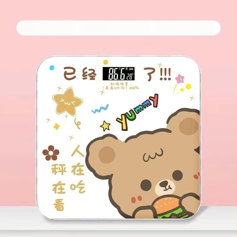 Ζυγός σώματος – Καρτούν στυλ, κορεατικής έμπνευσης σχέδιο; Έξυπνος ζυγός σώματος με δυνατότητα USB φόρτισης ή μπαταρίας AA; Για γενική οικιακή χρήση; Μέγιστο φορτίο 180 kg