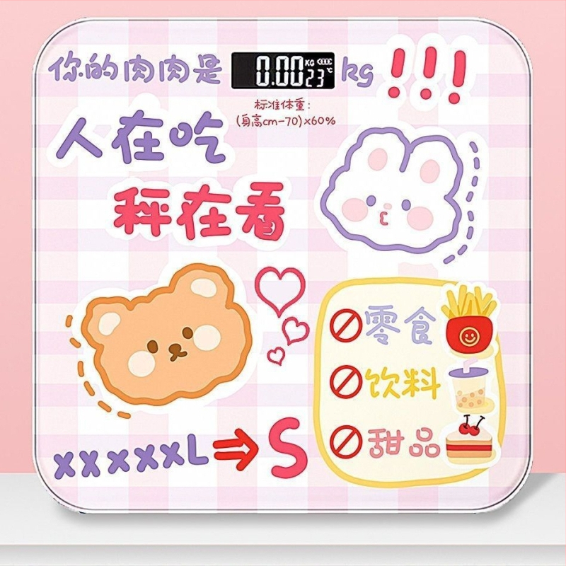 Ζυγός σώματος – Καρτούν στυλ, κορεατικής έμπνευσης σχέδιο; Έξυπνος ζυγός σώματος με δυνατότητα USB φόρτισης ή μπαταρίας AA; Για γενική οικιακή χρήση; Μέγιστο φορτίο 180 kg