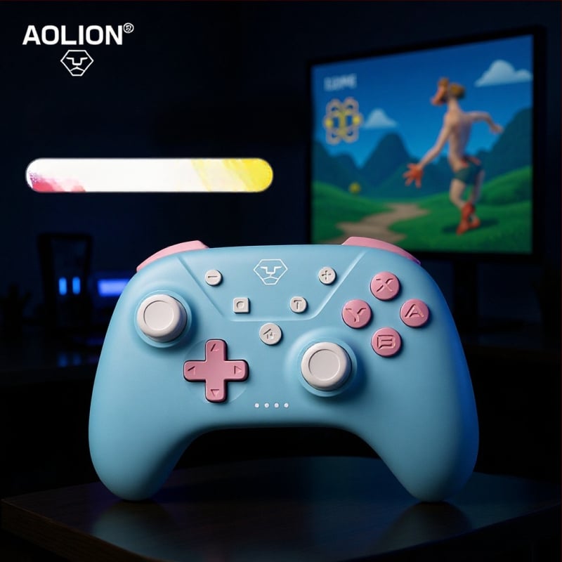 Гейм контролер с Bluetooth, Type-C, сензор за движение и вибрация, съвместим със Switch/PC/iOS/Android