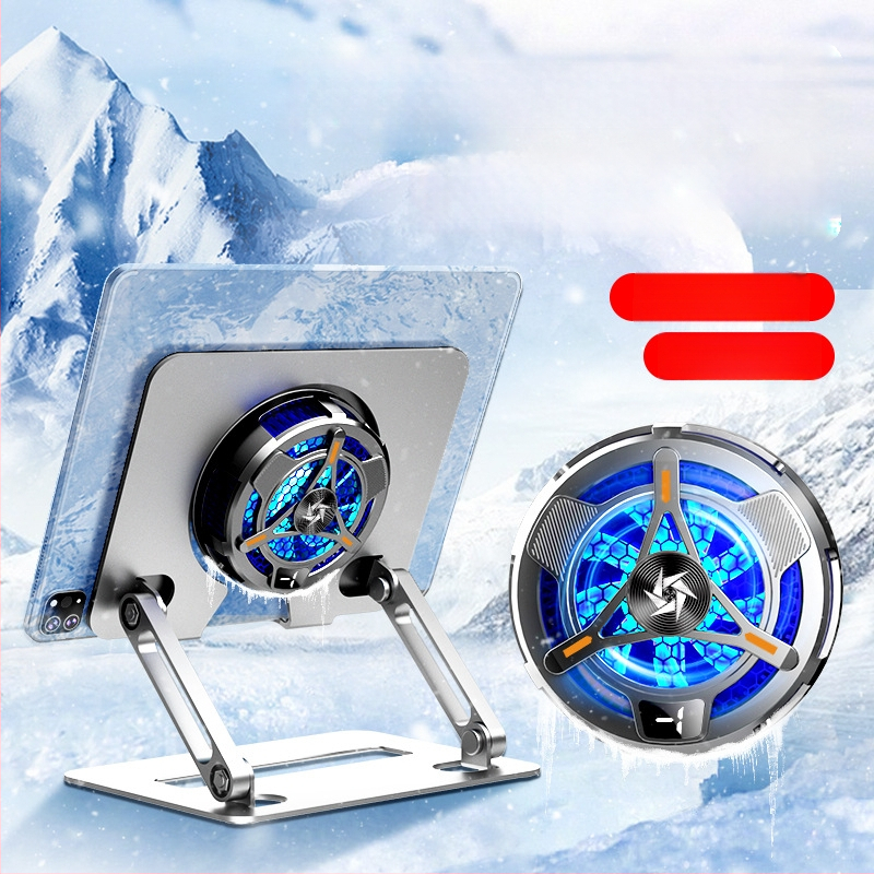 Таблетен охладител-стойка с TYPE-C интерфейс, полупроводников охлаждащ материал, ABS корпус, проводна връзка; съвместим с таблети/iPad.