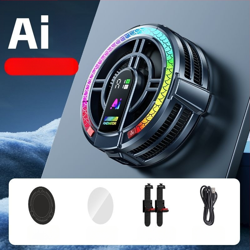 Таблетен охладител-стойка с TYPE-C интерфейс, полупроводников охлаждащ материал, ABS корпус, проводна връзка; съвместим с таблети/iPad.