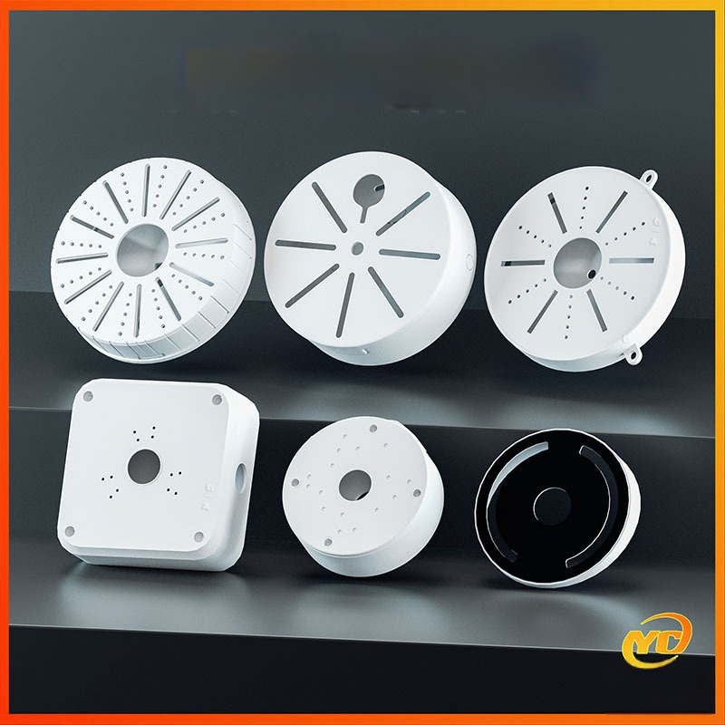 ABS пластмасов полусферичен таванен монтаж за охранителна камера с базова плоча и кутия за скриване на кабели