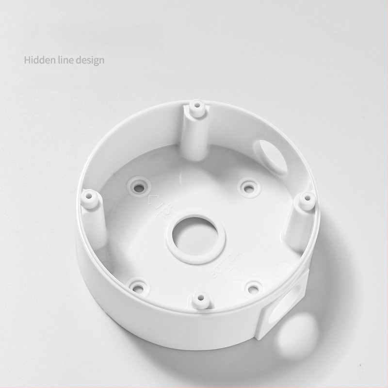 ABS пластмасов полусферичен таванен монтаж за охранителна камера с базова плоча и кутия за скриване на кабели